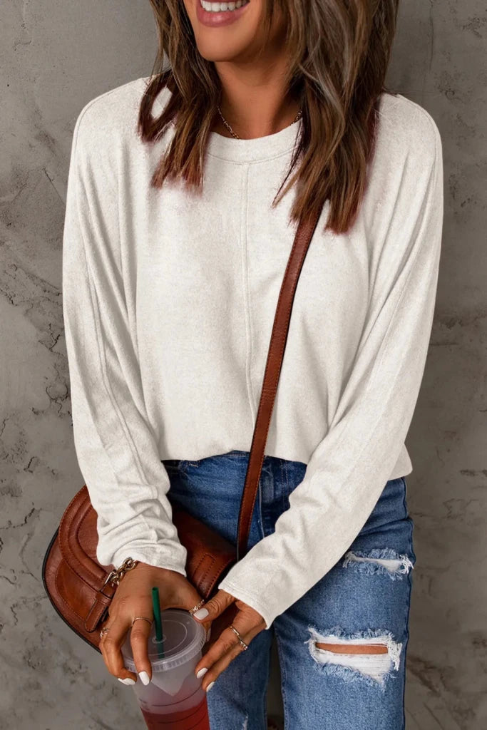 Double Take round neck long sleeve T-shirt, alternate product image