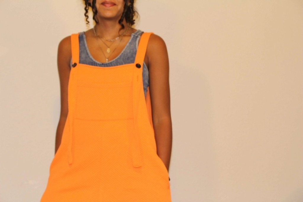 Double Take Full Size Texture Sleeveless Romper - Tangerine by Trendsi from FREYA’S CLOSET