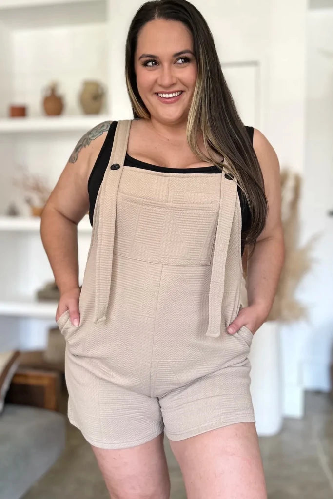 Double Take textured sleeveless romper, alternate product image