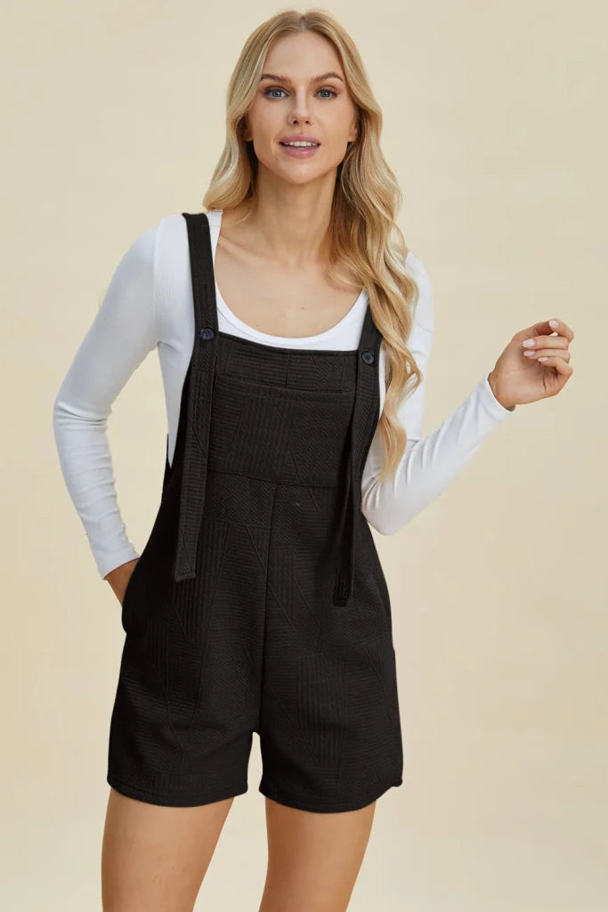 Double Take textured sleeveless romper, alternate product image