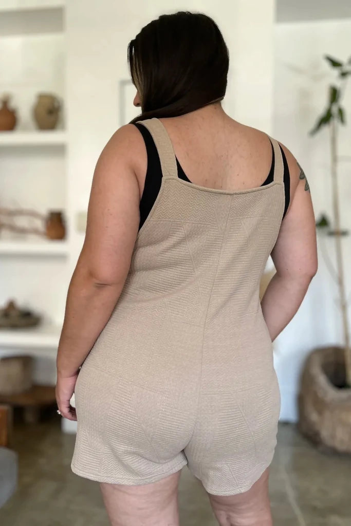 Double Take textured sleeveless romper, alternate product image