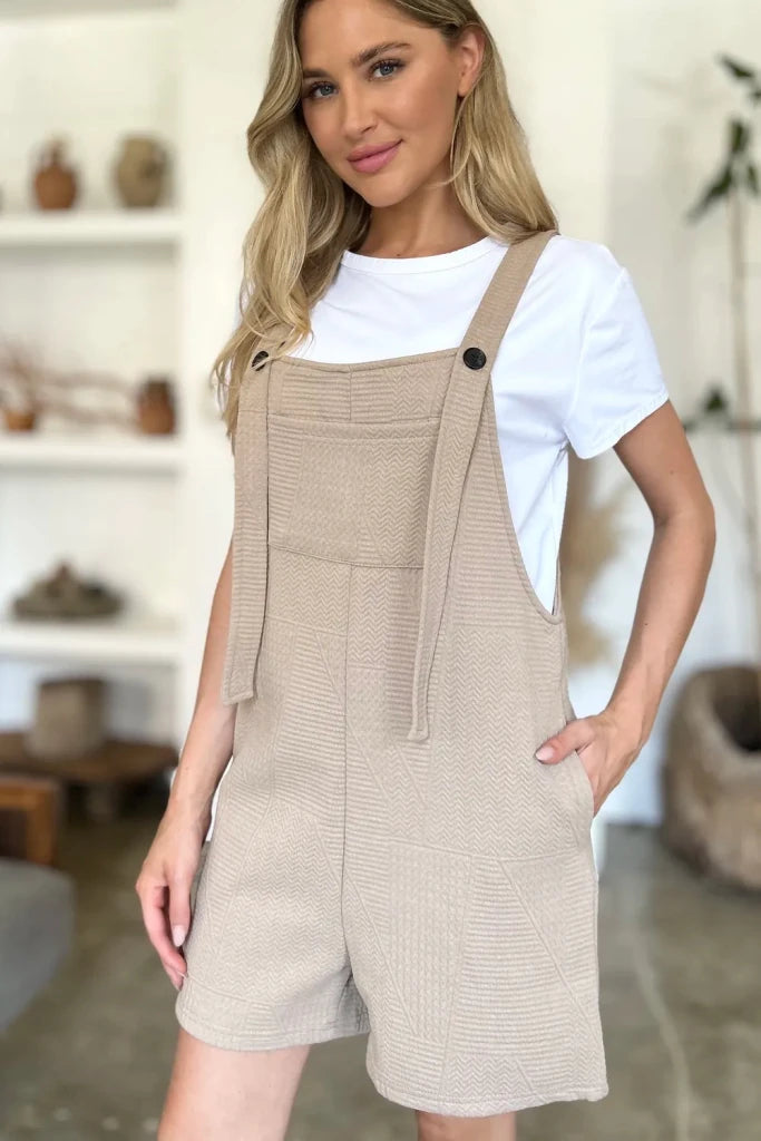 Double Take textured sleeveless romper, alternate product image