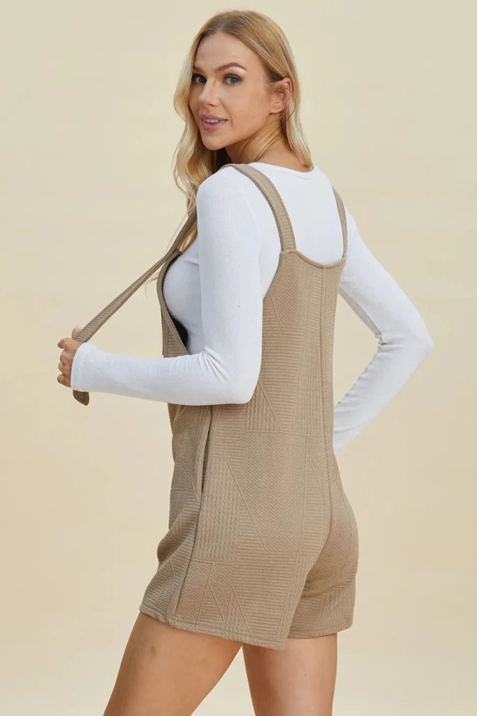 Double Take textured sleeveless romper, alternate product image