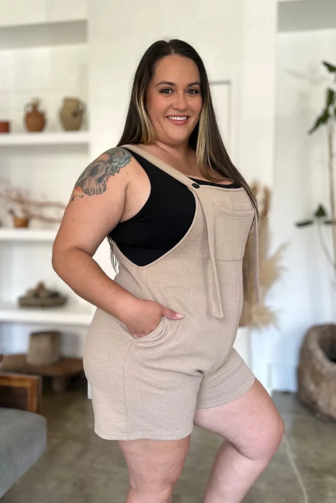 Double Take textured sleeveless romper, alternate product image