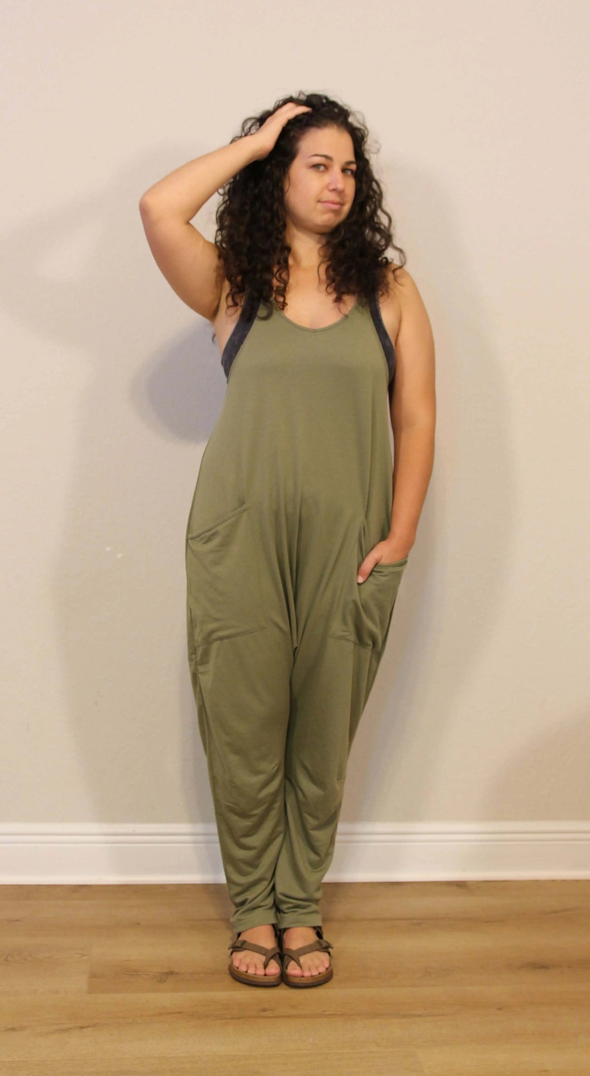 Trendsi Jumpsuits Double Take Full Size V-Neck Sleeveless Jumpsuit with Pockets