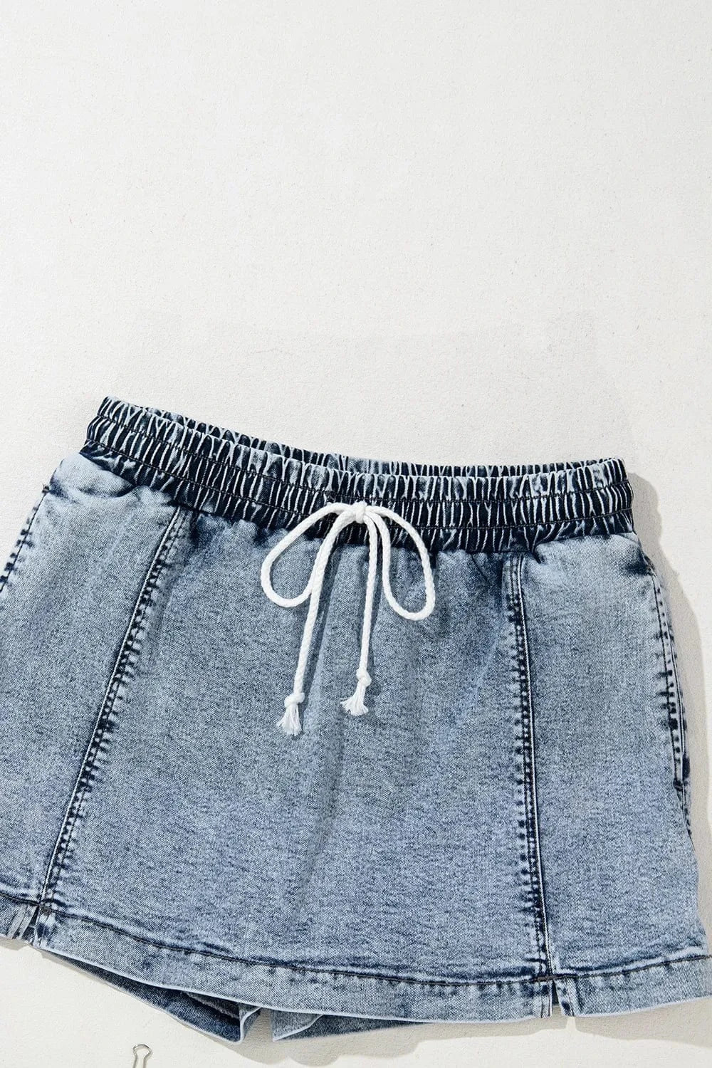 Trendsi set Drawstring High Waist Pocketed Denim Shorts