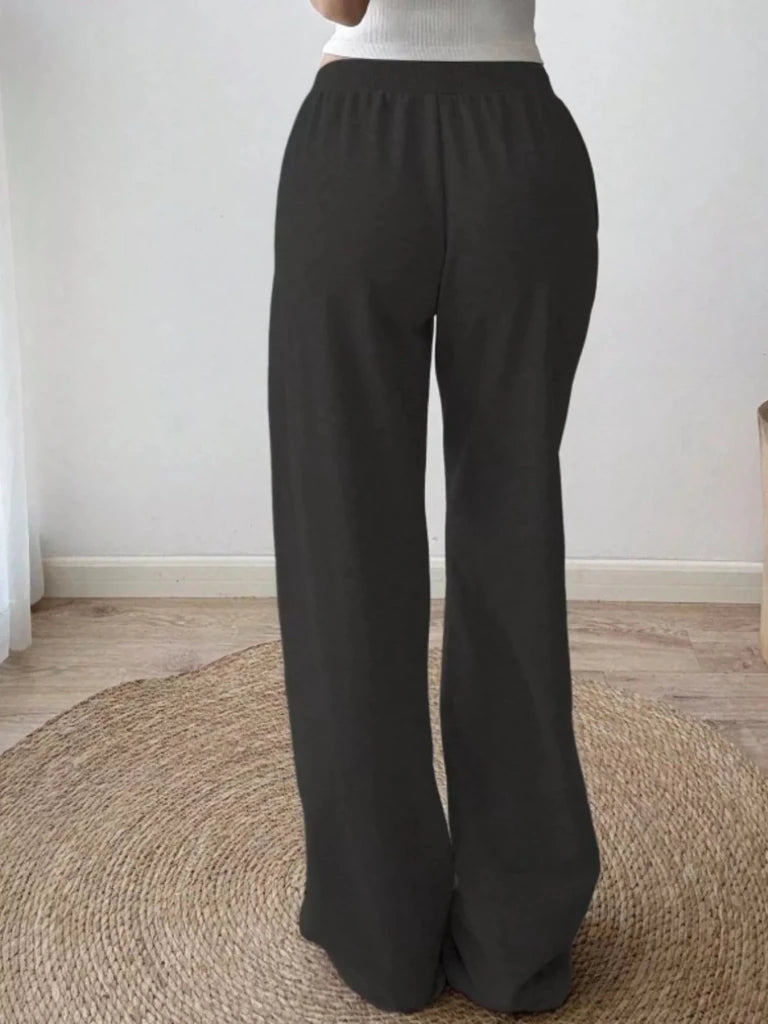 Drawstring wide-leg pants, alternate product image