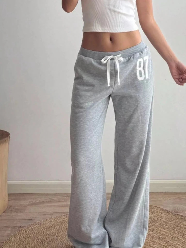 Drawstring wide-leg pants, alternate product image