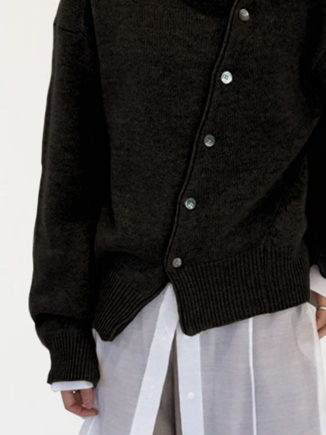 Trendsi Dropped Shoulder Buttoned Cardigan