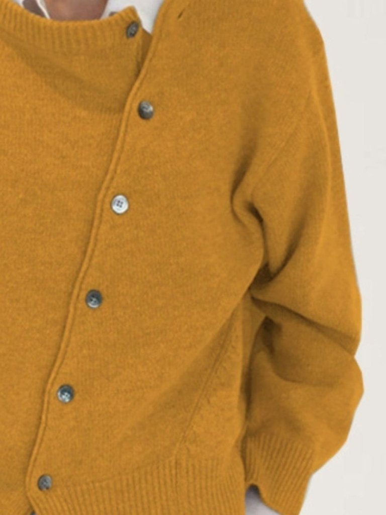 Dropped Shoulder Buttoned Cardigan - Mustard by Trendsi from FREYA’S CLOSET