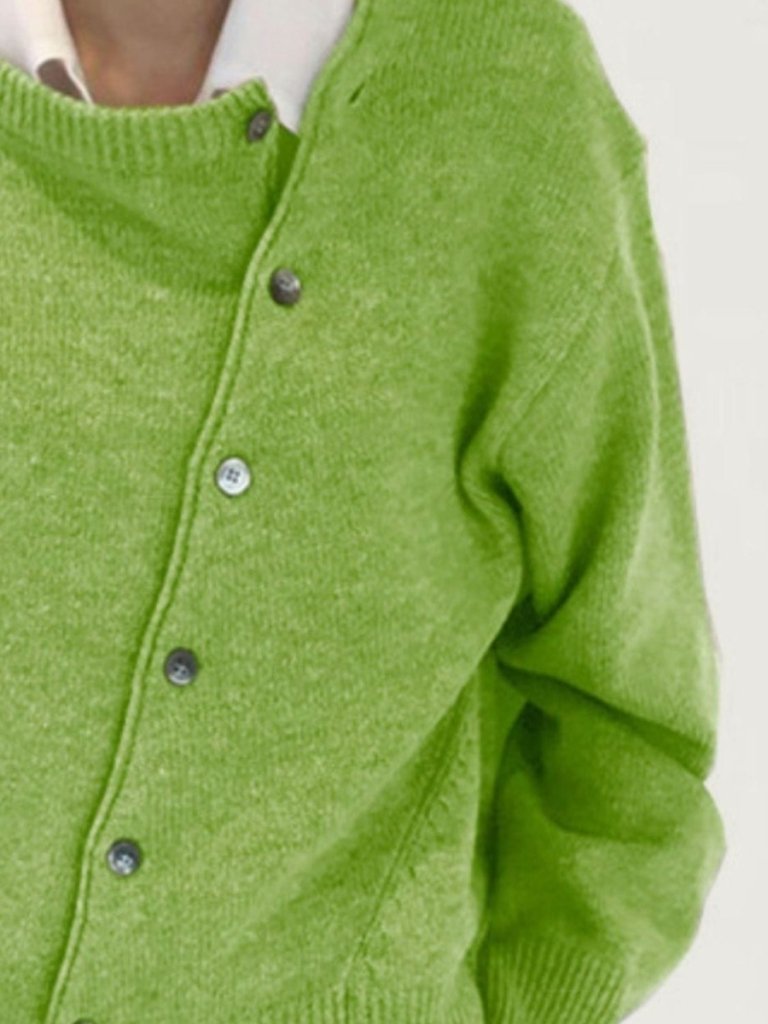 Dropped Shoulder Buttoned Cardigan - Matcha Green by Trendsi from FREYA’S CLOSET