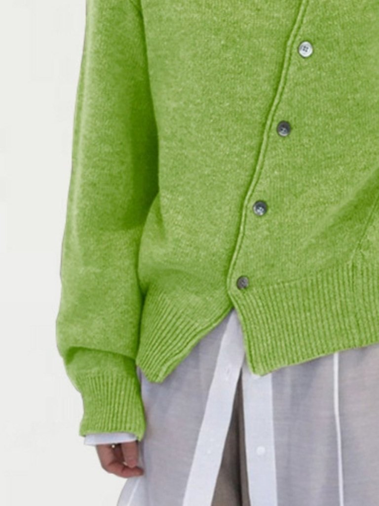 Dropped Shoulder Buttoned Cardigan - Matcha Green by Trendsi from FREYA’S CLOSET