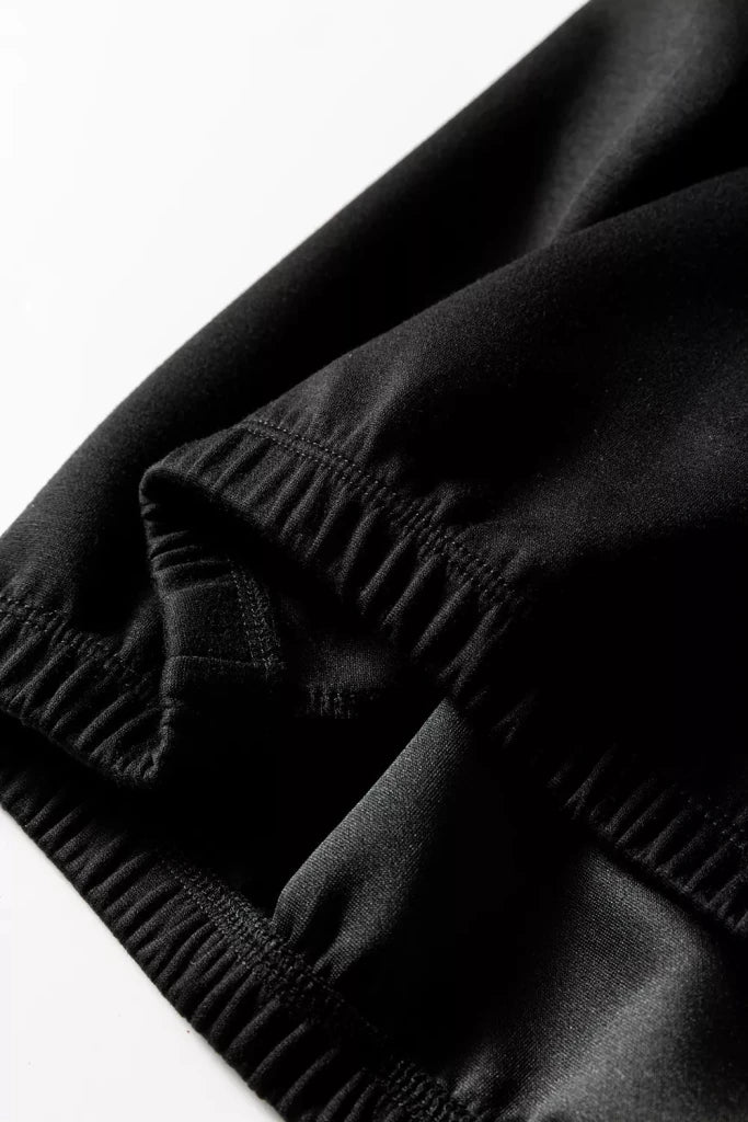 Elastic Cuffs Leopard Contrast Drawstring Hoodie - Black by Trendsi from FREYA’S CLOSET