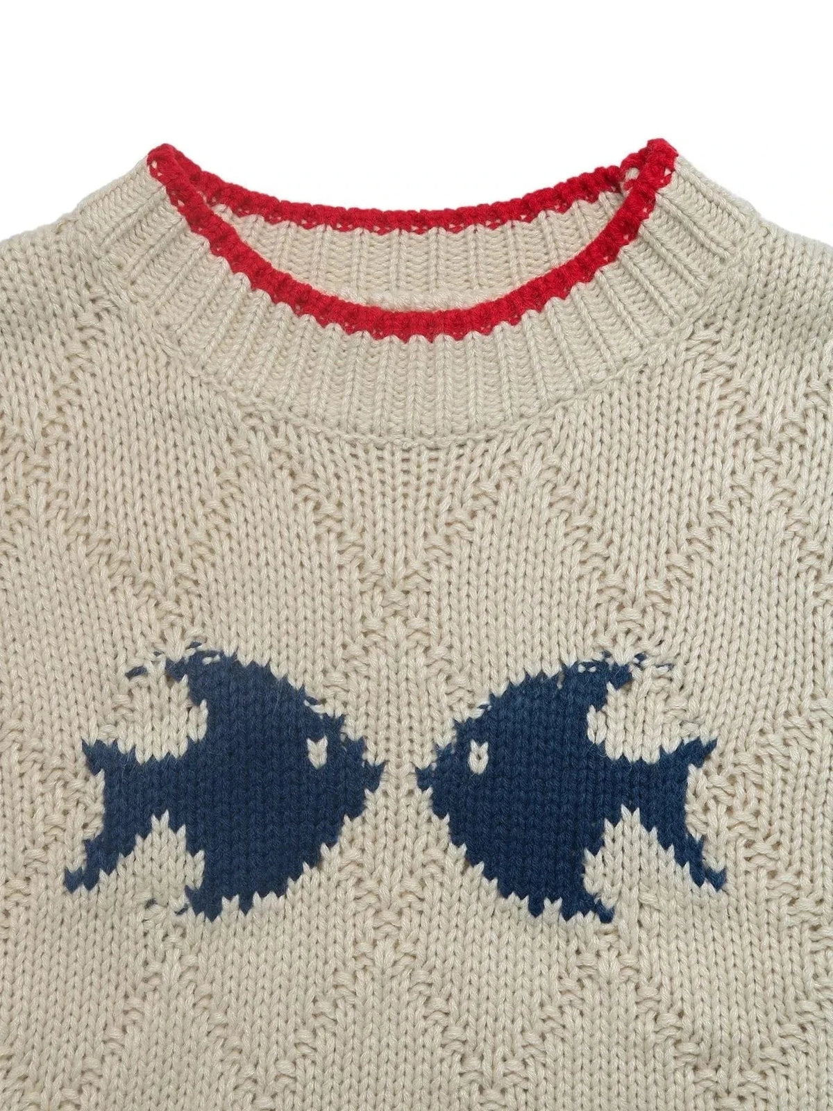 Trendsi Fish Pattern Round Neck Sweater