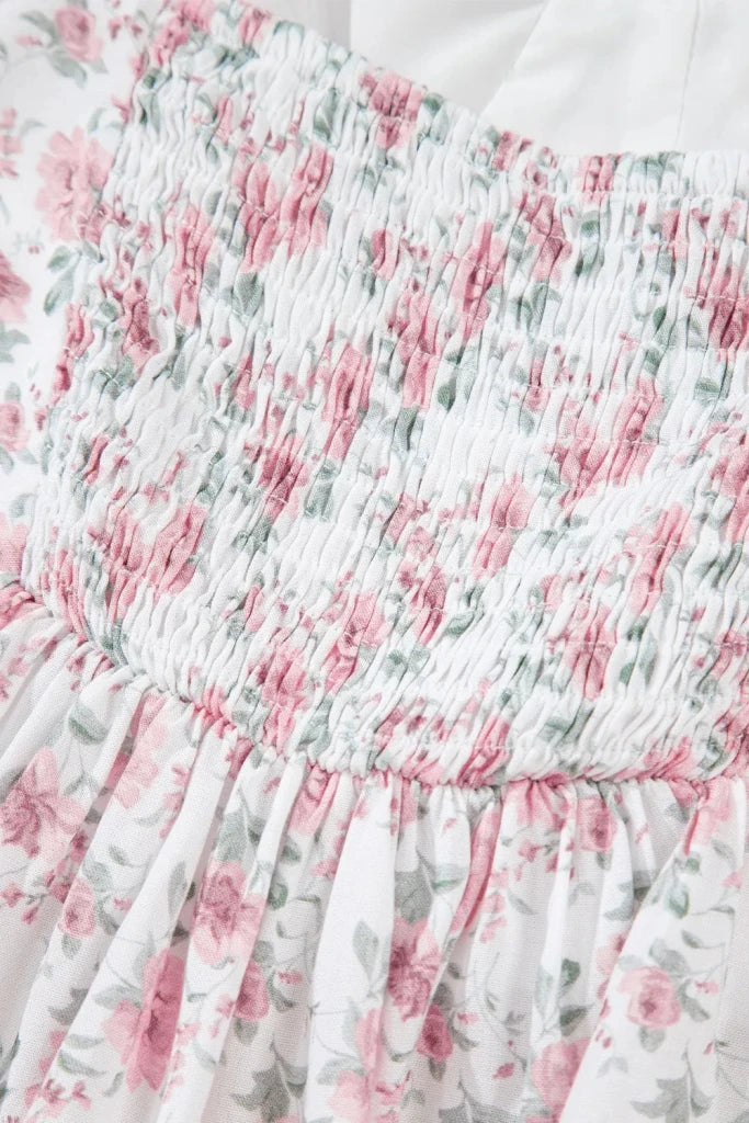 Floral Flutter Peplum Tank Top - Blush Pink by Trendsi from FREYA’S CLOSET