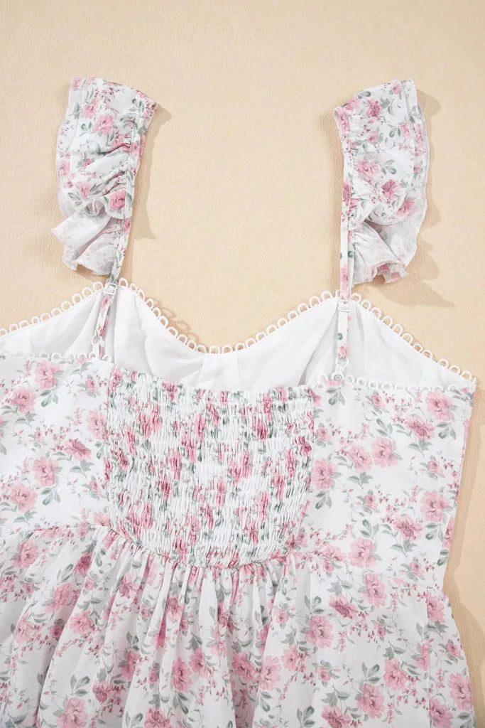 Floral Flutter Peplum Tank Top - Blush Pink by Trendsi from FREYA’S CLOSET