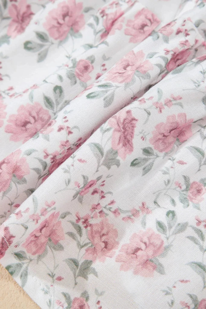 Floral Flutter Peplum Tank Top - Blush Pink by Trendsi from FREYA’S CLOSET