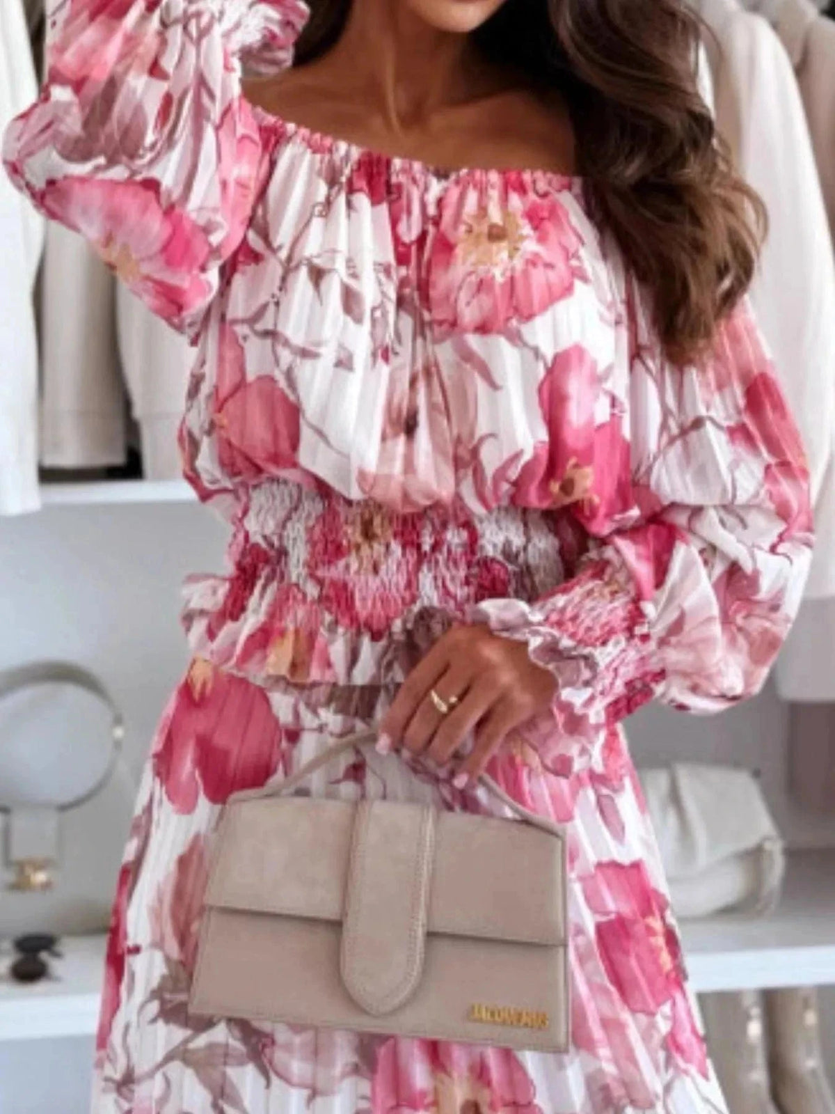 Trendsi Floral Off-Shoulder Top and Skirt Two-Piece Set