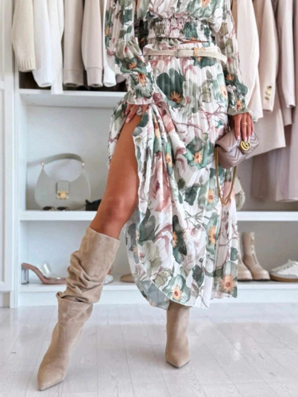 Trendsi Floral Off-Shoulder Top and Skirt Two-Piece Set