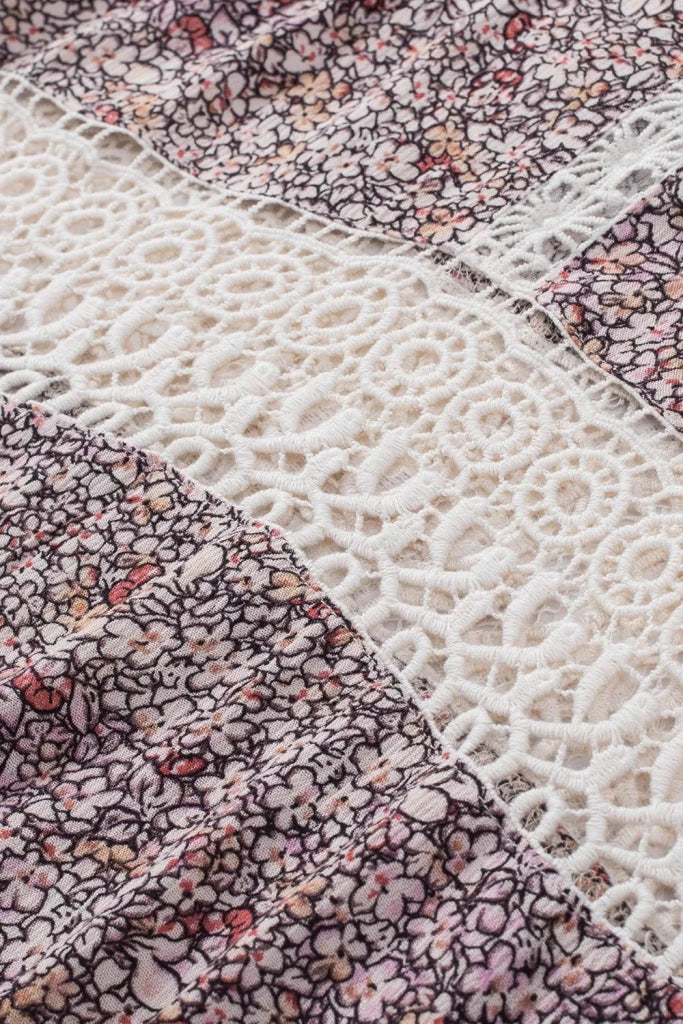 Floral Print Crochet Trim Cami with Spaghetti Straps - Floral by Trendsi from FREYA’S CLOSET