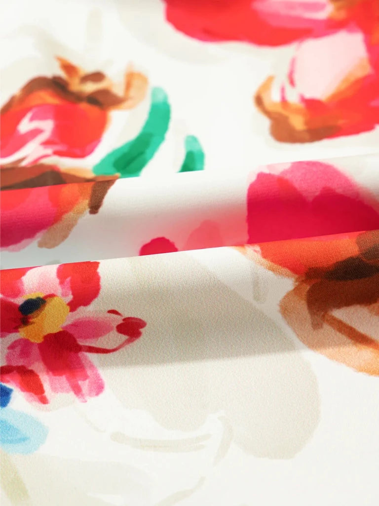 Floral Print Puffy Half Sleeve Blouse - Floral by Trendsi from FREYA’S CLOSET