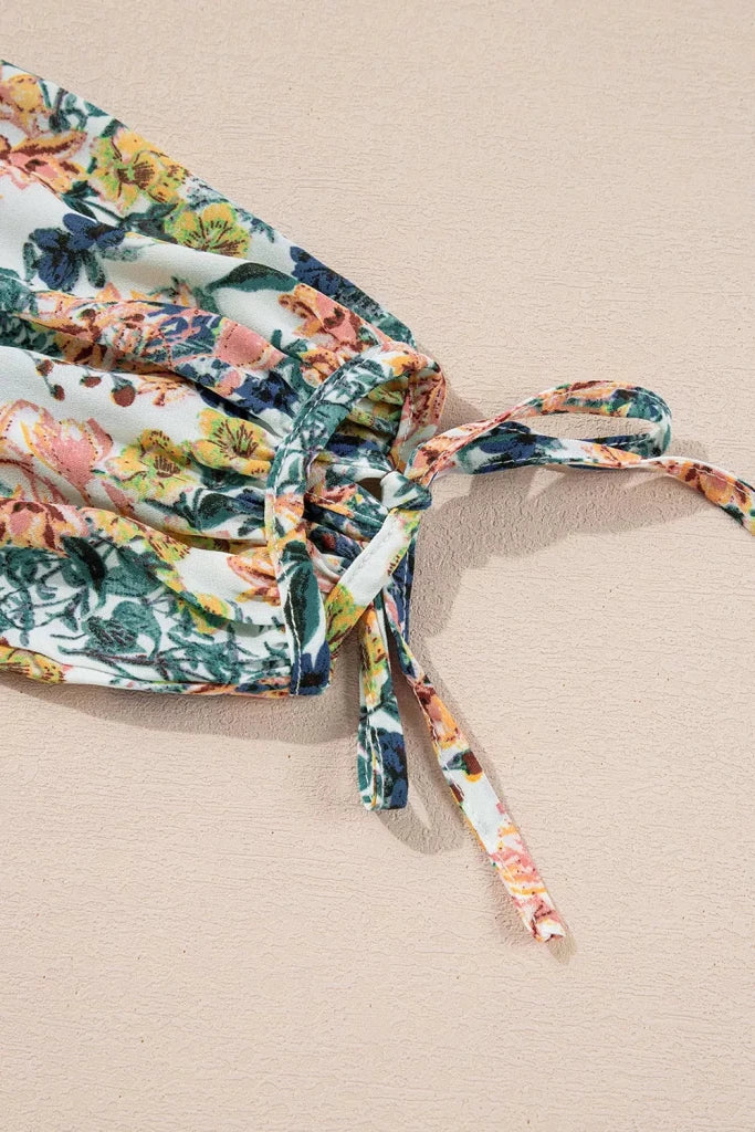 Floral Print Ruffle Hem Mini Dress - Floral by Trendsi from FREYA’S CLOSET