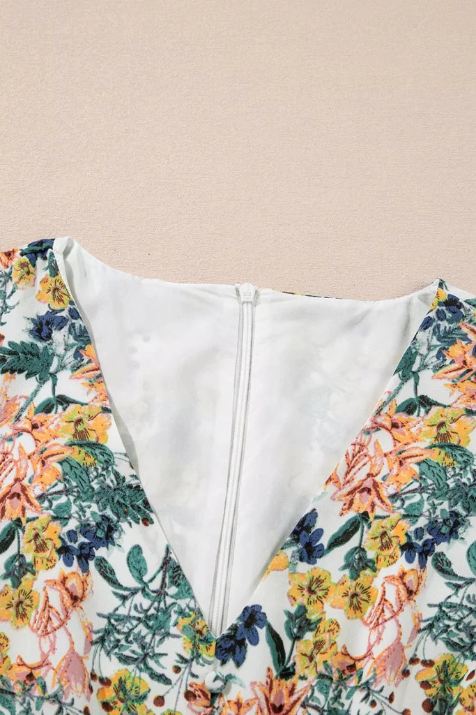 Floral Print Ruffle Hem Mini Dress - Floral by Trendsi from FREYA’S CLOSET