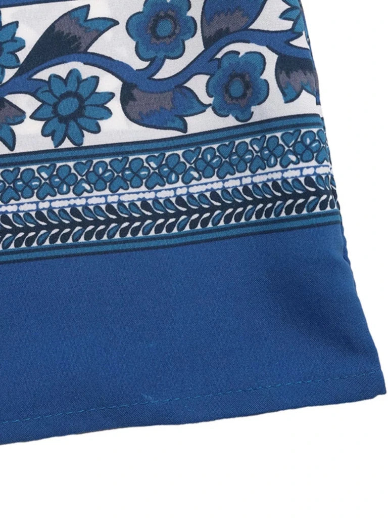Floral Print Strapless Maxi Dress - Blue by Trendsi from FREYA’S CLOSET