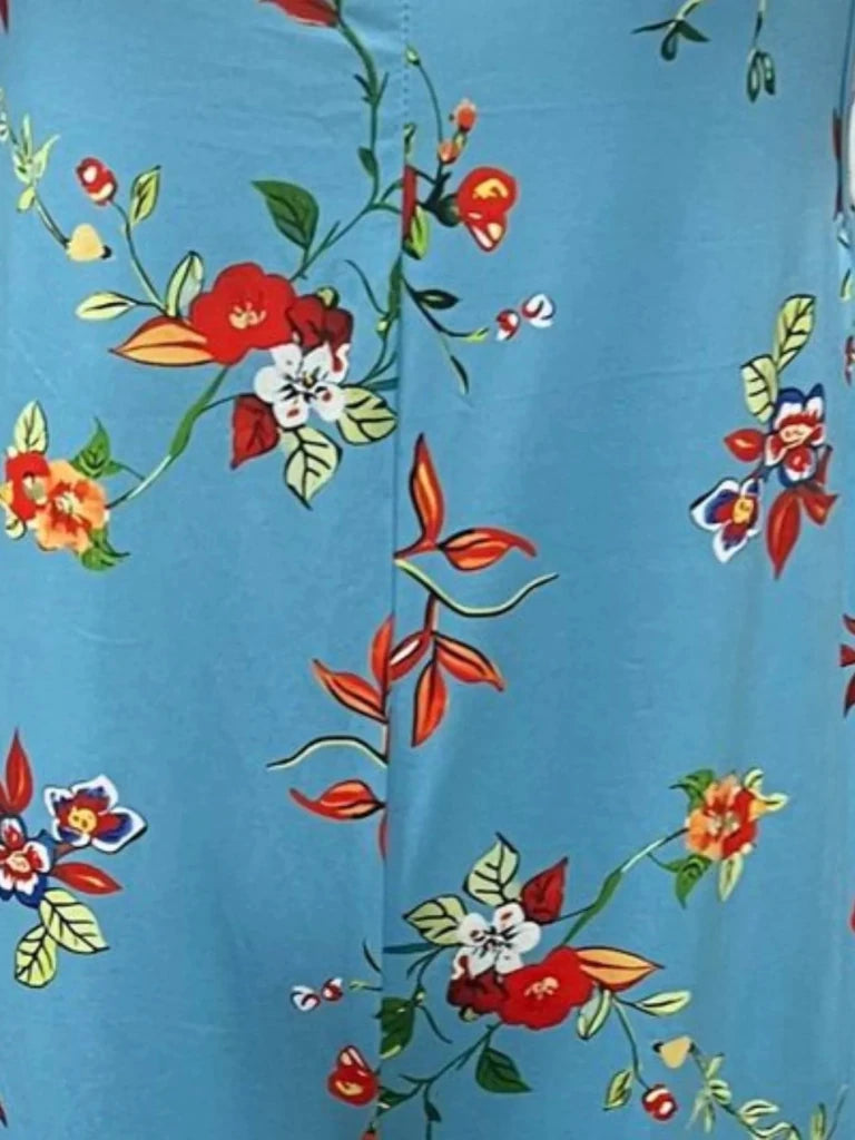 Full Size Floral Print Wide Leg Casual Jumpsuit Plus Size - Green by Trendsi from FREYA’S CLOSET