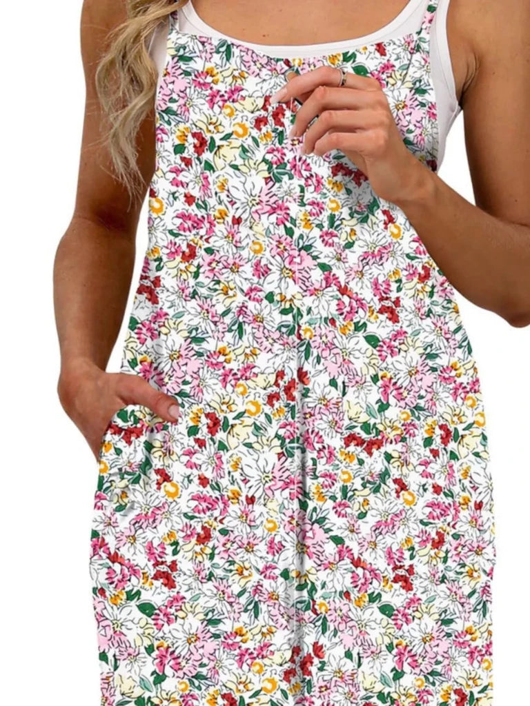 Full Size Floral Print Wide Leg Casual Jumpsuit Plus Size - Green by Trendsi from FREYA’S CLOSET