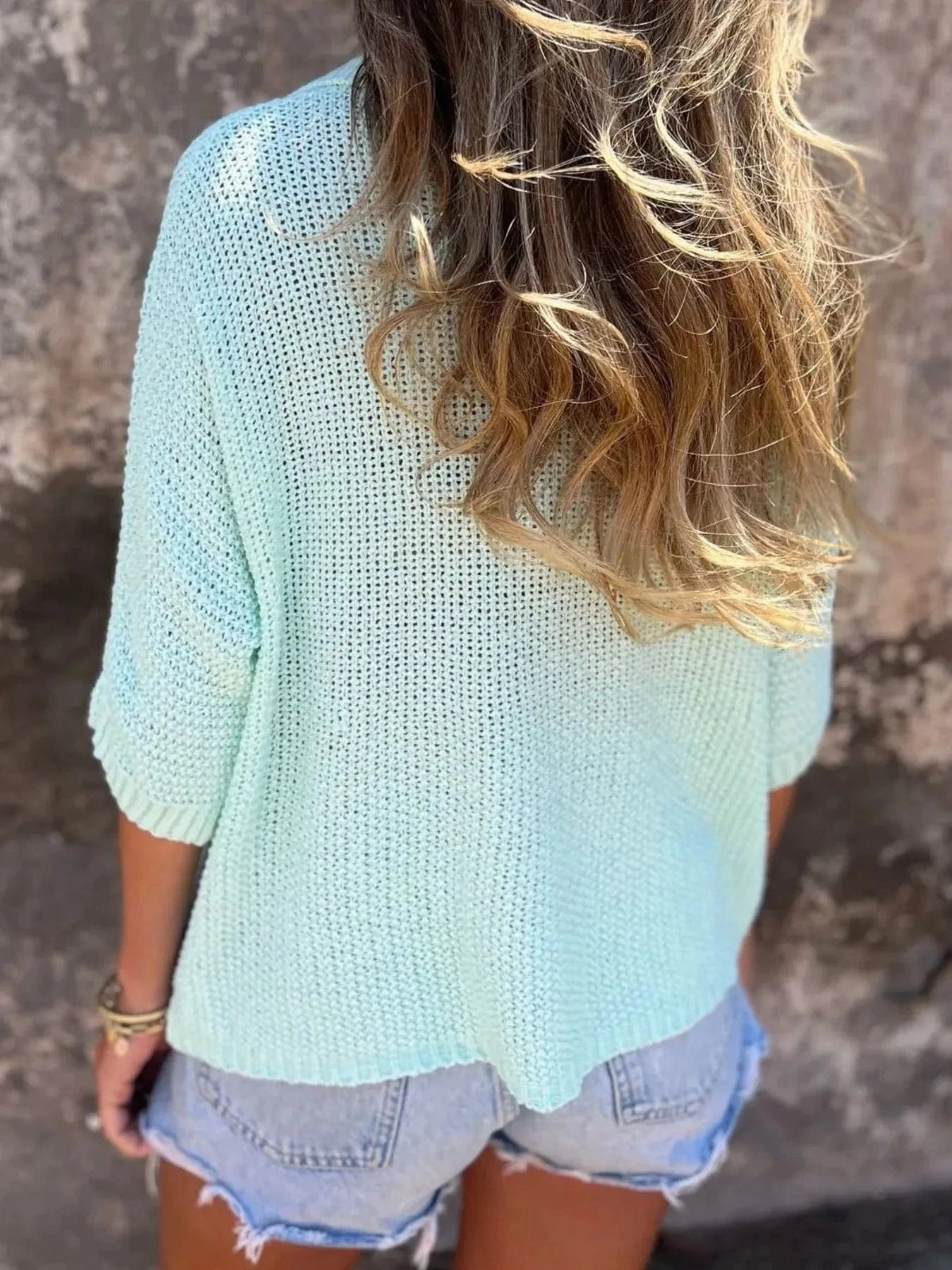 Trendsi Full Size Johnny Collar Loose Knit Sweater Plus Size