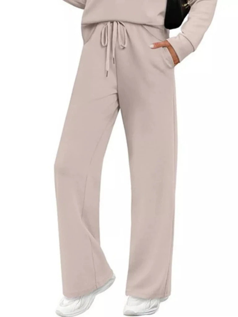 Long sleeve round neck top and pants set, alternate product image