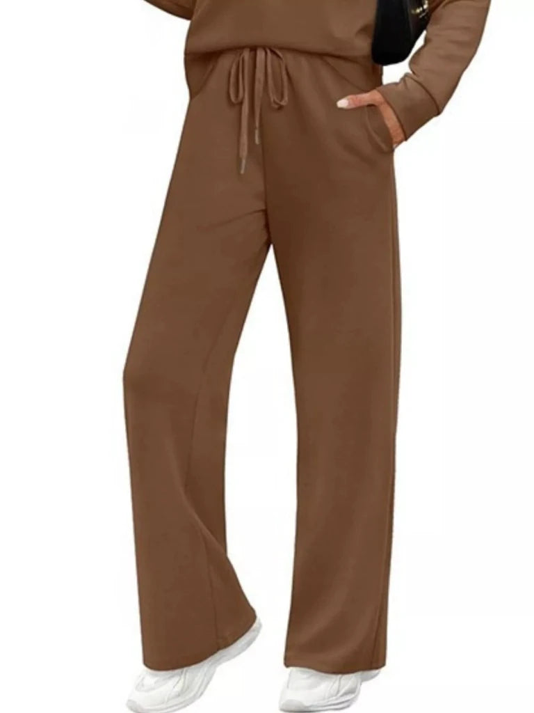 Long sleeve round neck top and pants set, alternate product image