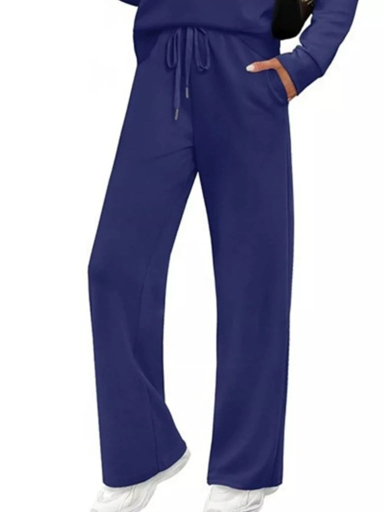 Long sleeve round neck top and pants set, alternate product image