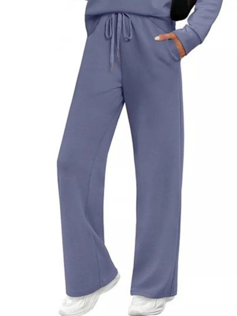 Long sleeve round neck top and pants set, alternate product image