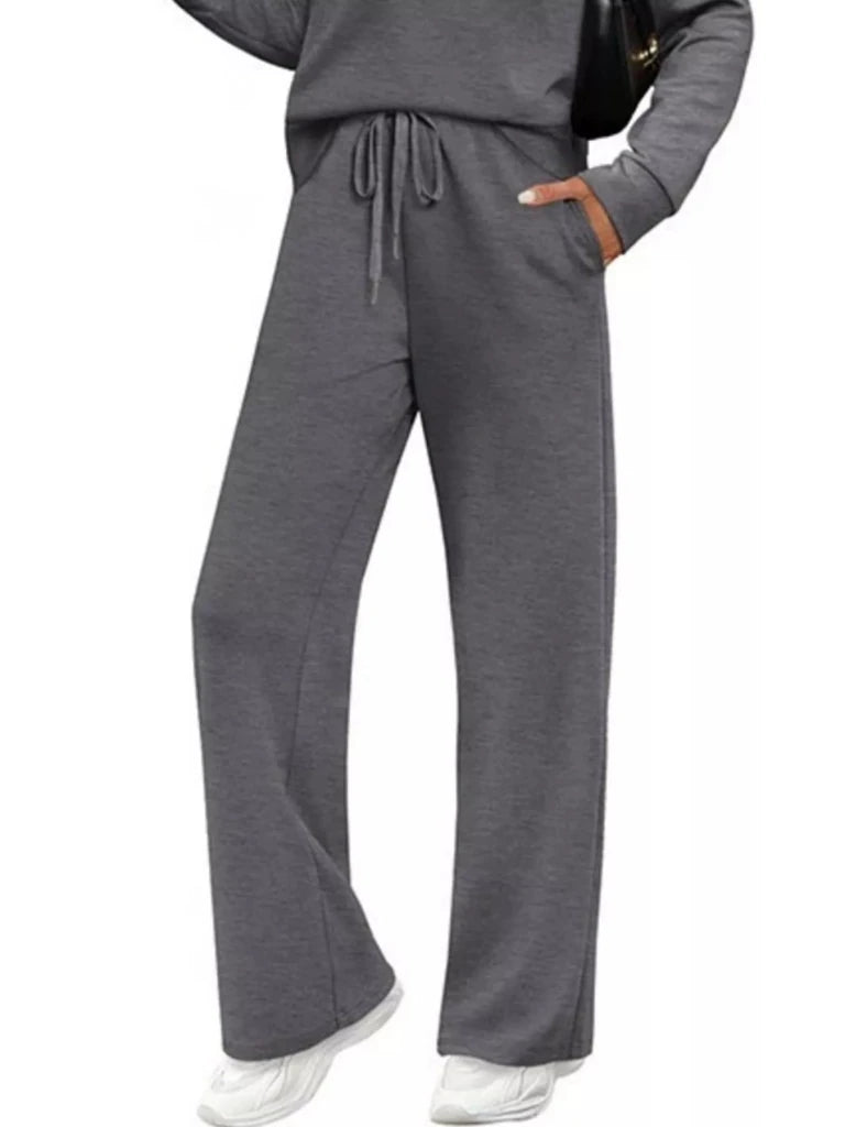 Long sleeve round neck top and pants set, alternate product image
