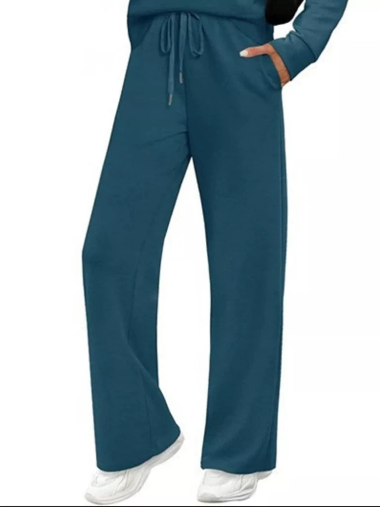 Long sleeve round neck top and pants set, alternate product image