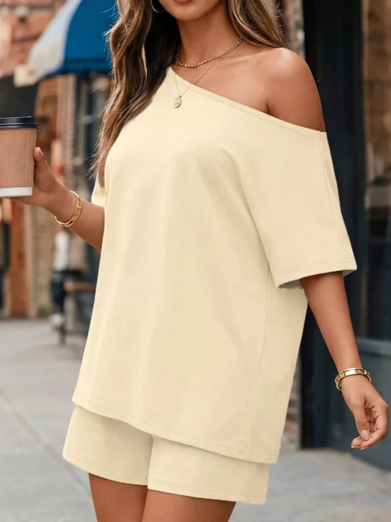 One shoulder top and shorts set, alternate product image