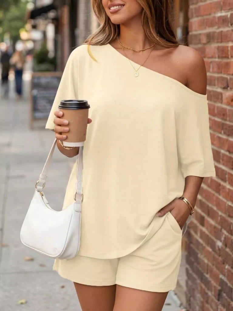 One shoulder top and shorts set, alternate product image
