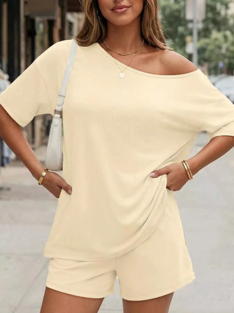 One shoulder top and shorts set, alternate product image
