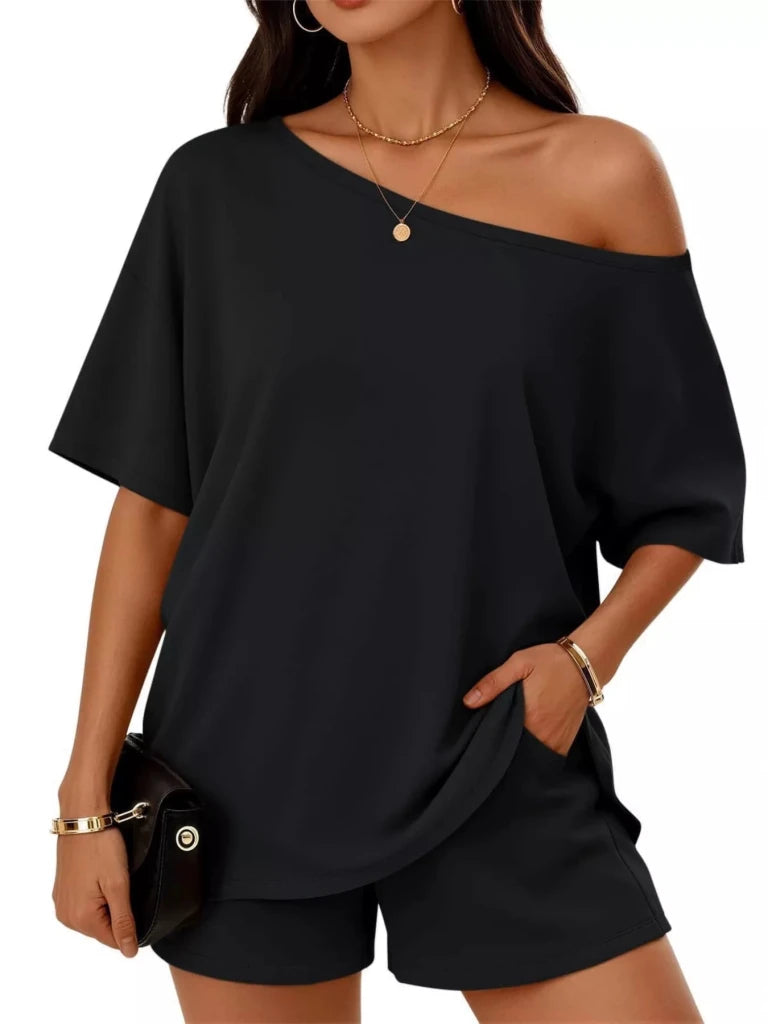 One shoulder top and shorts set, alternate product image