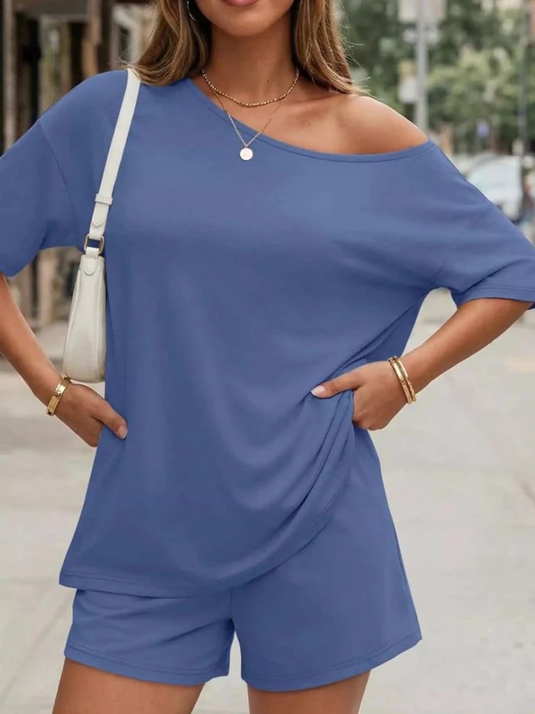 One shoulder top and shorts set, alternate product image
