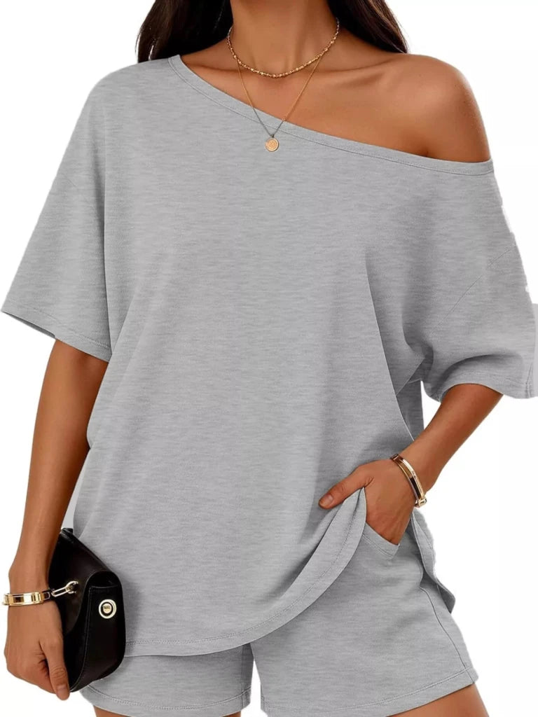 One shoulder top and shorts set, alternate product image