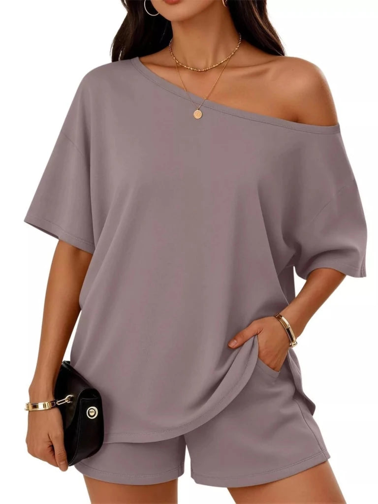 One shoulder top and shorts set, alternate product image