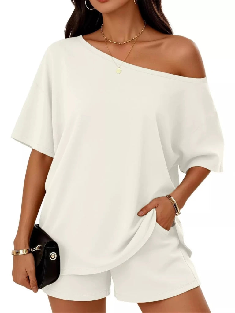 One shoulder top and shorts set, alternate product image