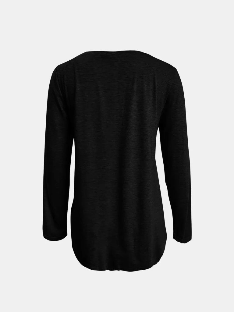 Full Size Reindeer Round Neck Long Sleeve T-Shirt - Black by Trendsi from FREYA’S CLOSET
