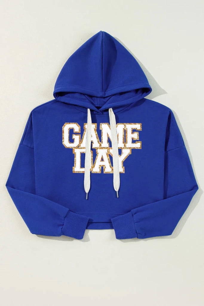 GAME DAY drawstring long sleeve hoodie, alternate product image