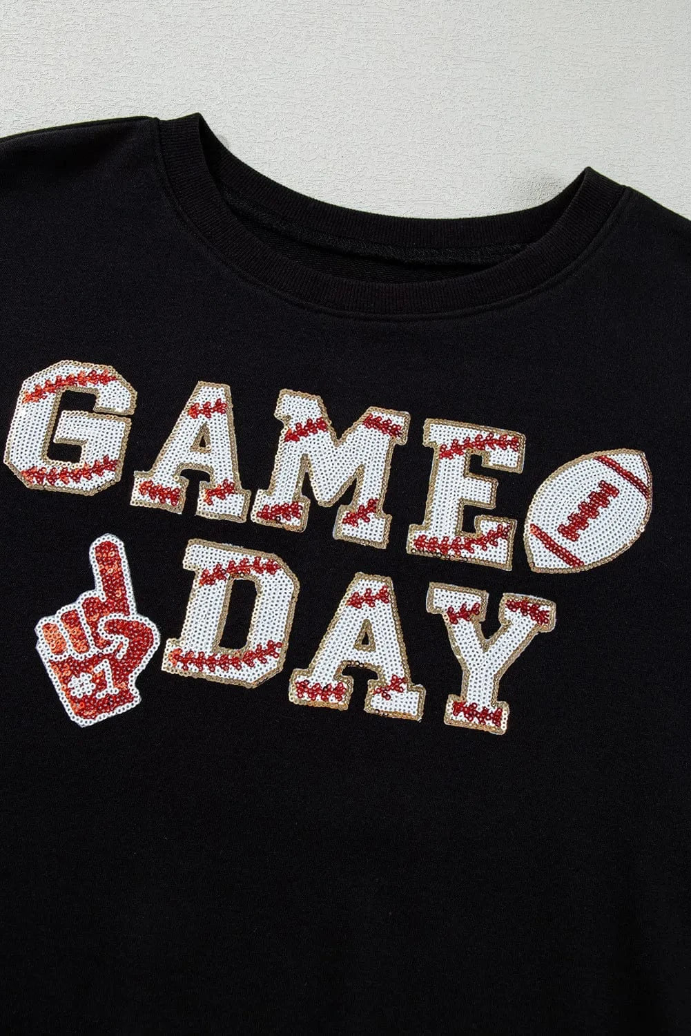 Trendsi Shirts and Blouse GAME DAY Fringe Long Sleeve Sweatshirt