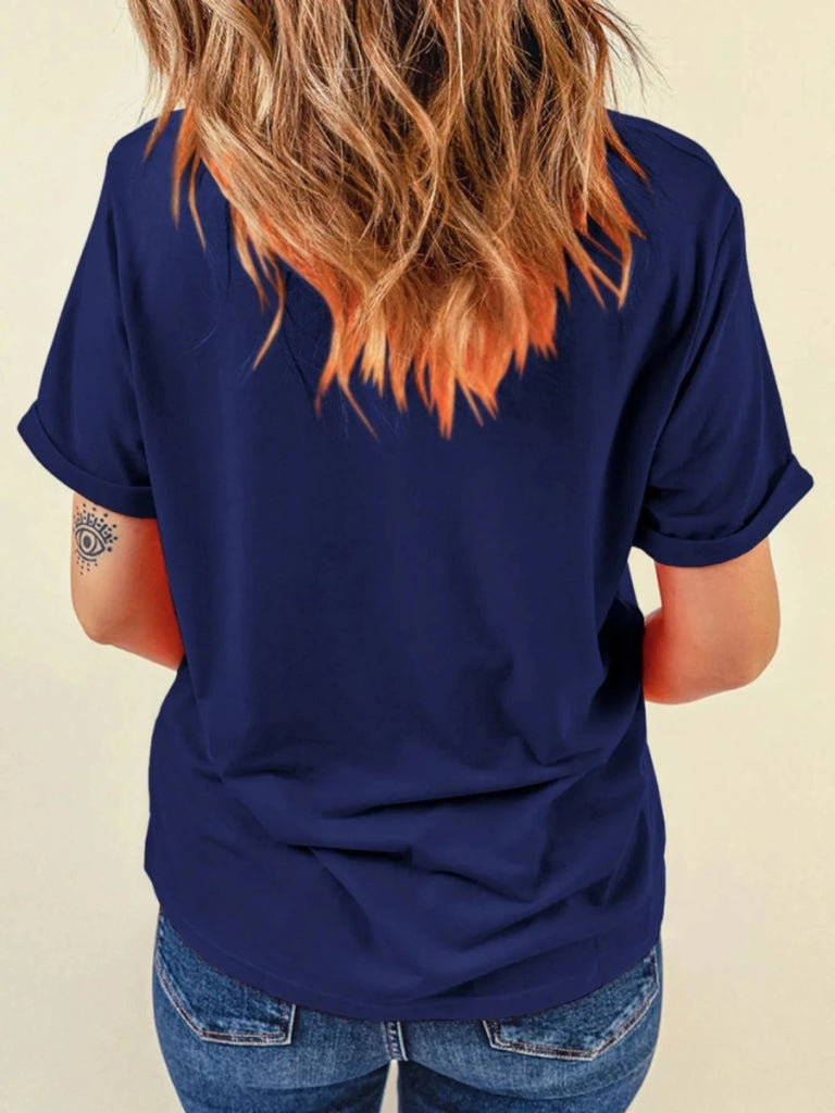 GAME DAY Graphic Short Sleeve T Shirt - Blue by Trendsi from FREYA’S CLOSET