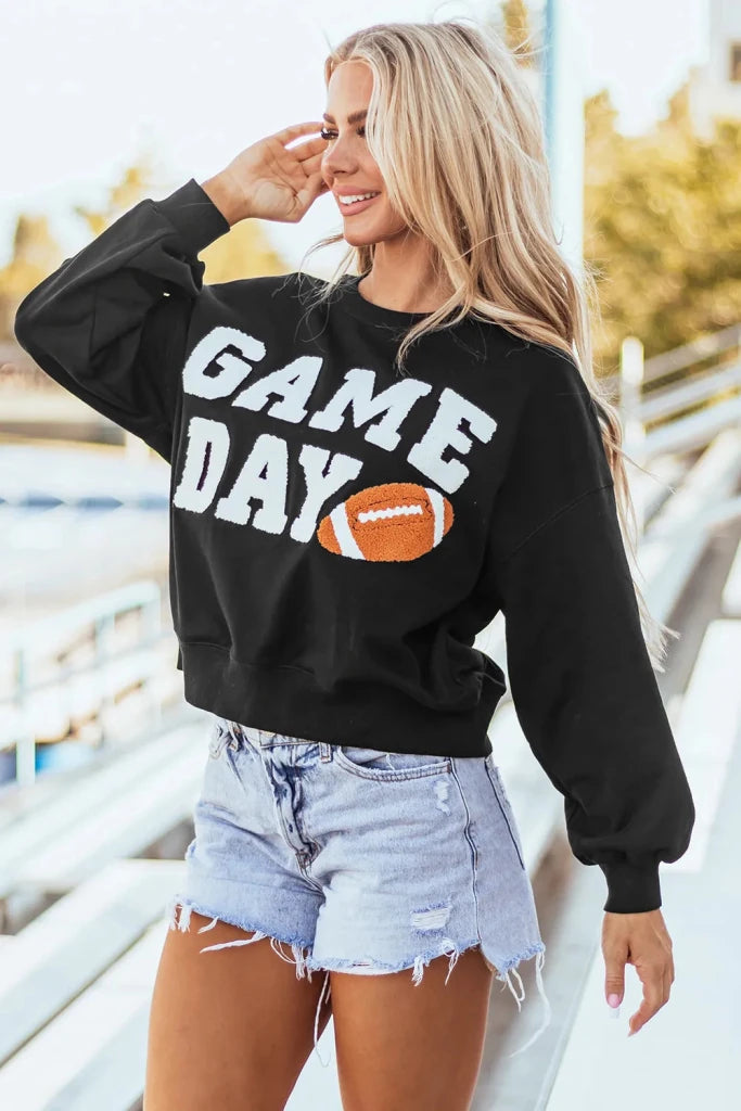 GAME DAY round neck long sleeve sweatshirt, alternate product image